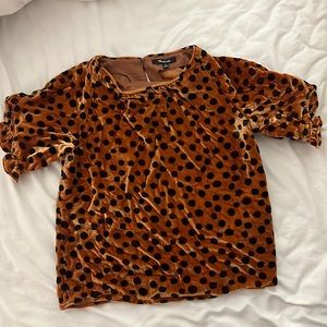 Cute Madewell velvet polka dot top